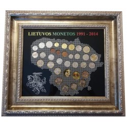 Frame for Lithuanian coins No. 64 - 1991-2014 with commemorative