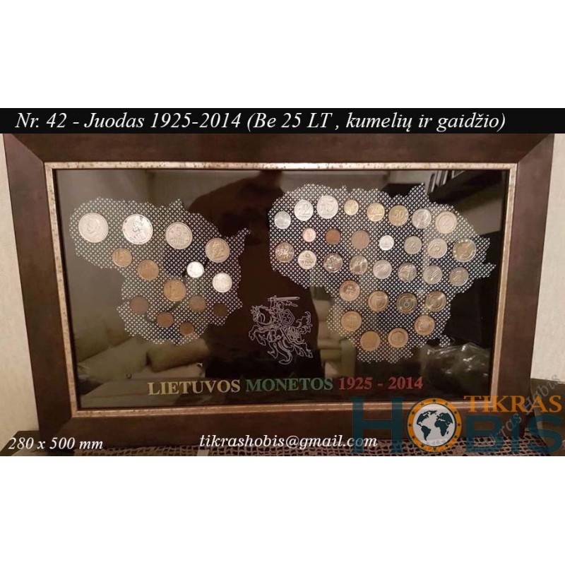 Rėmelis Lietuvos monetoms Nr. 42 - 1925-2014 Be 25 litų