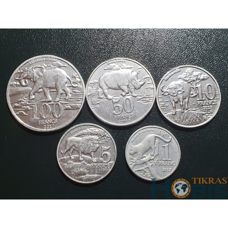 Katanga 2017 frankai - 5 vnt.
