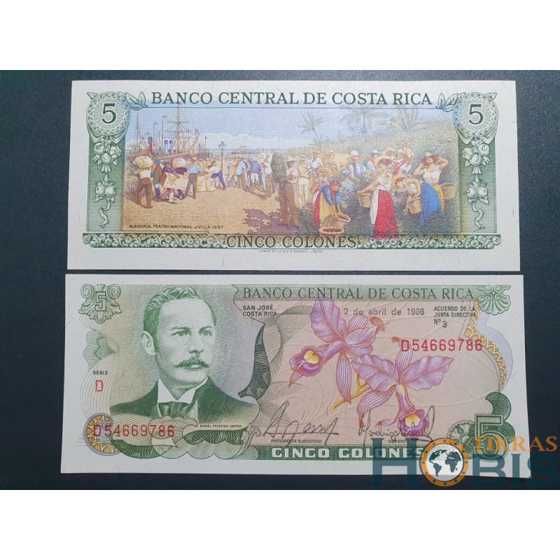 Kosta Rika 5 Colones, 1986 P-236d.18