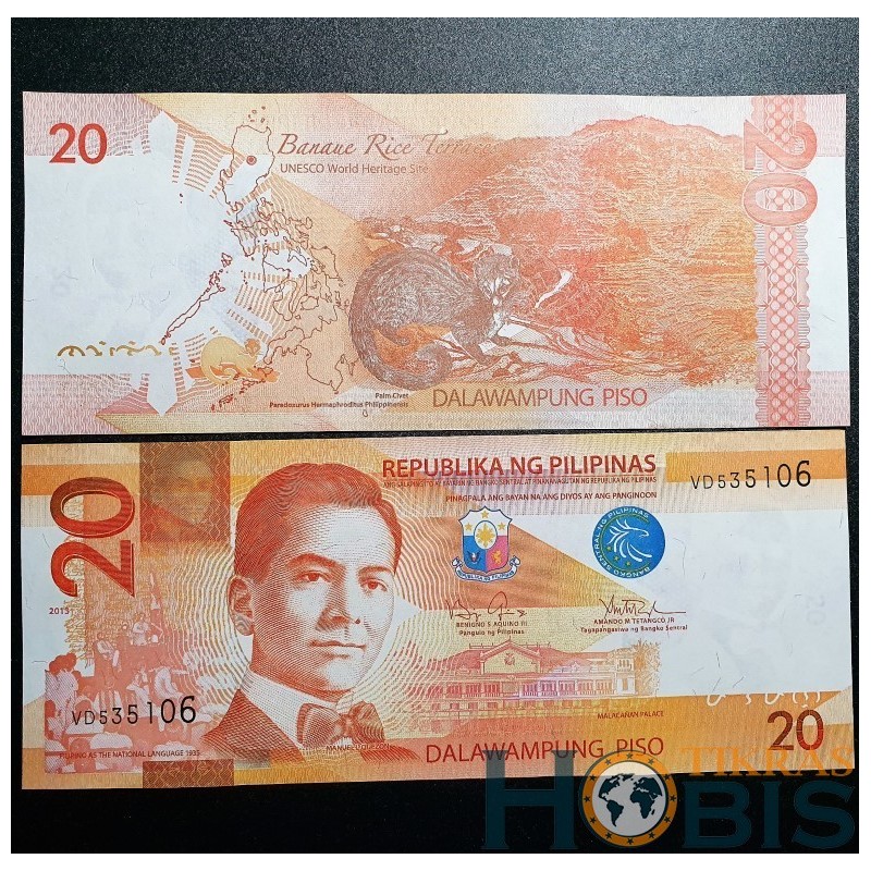 Filipinai 20 Piso, 2013 P-206a