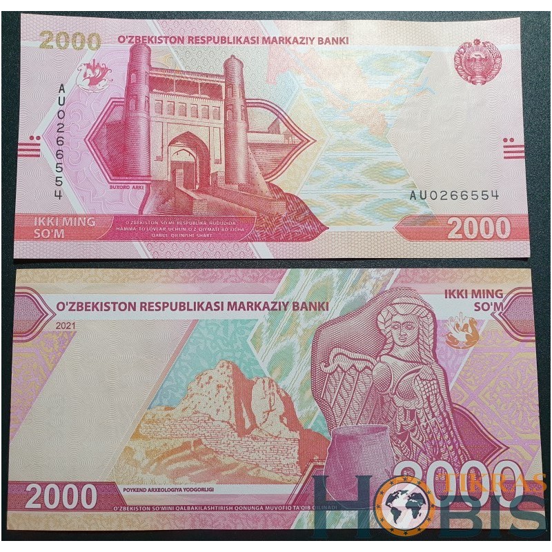 Uzbekistanas 2000 somų, 2021 P-87a