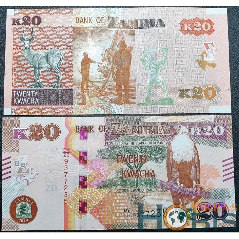 Zambija 20 Kwacha, 2020 P-59c