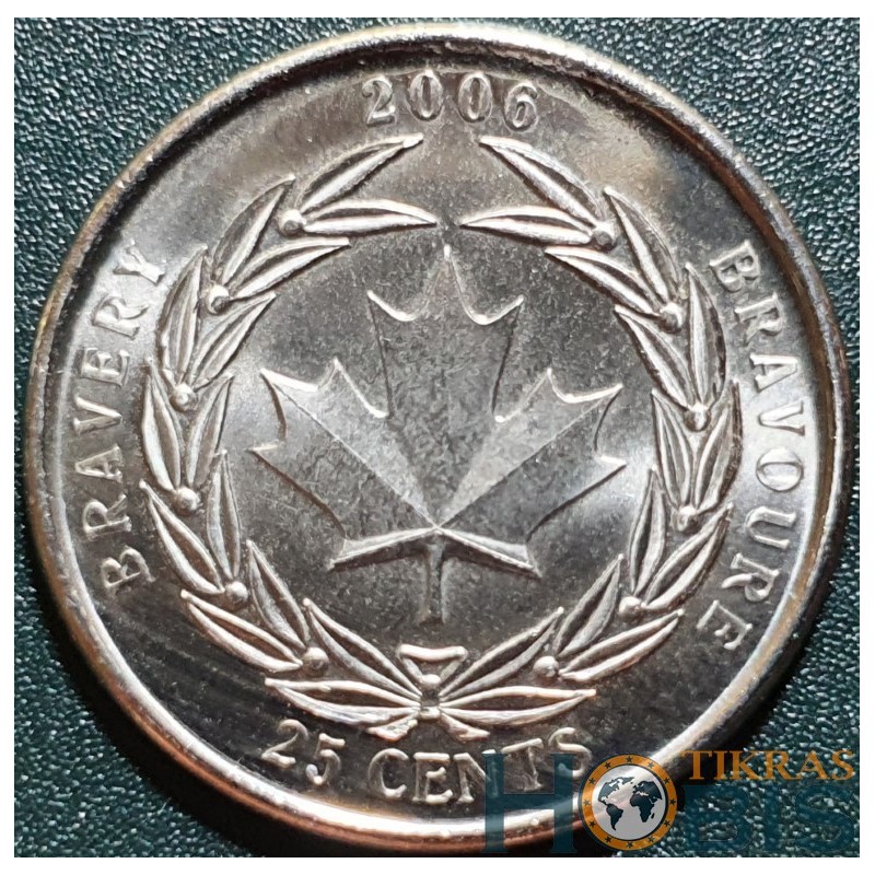 Kanada 25 centai, 2006 drąsos medalis KM629