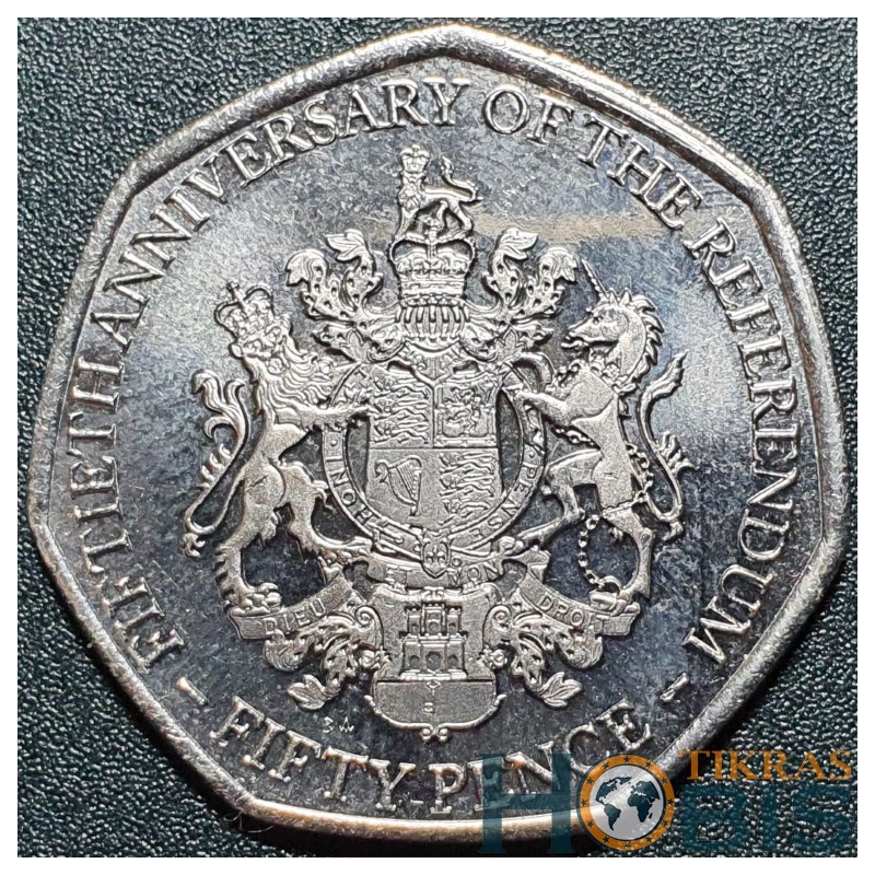 Gibraltar 50 pence, 2017 50th Referendum UC116