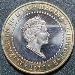 Gibraltar 2 pounds, 2017 Island Games UC123