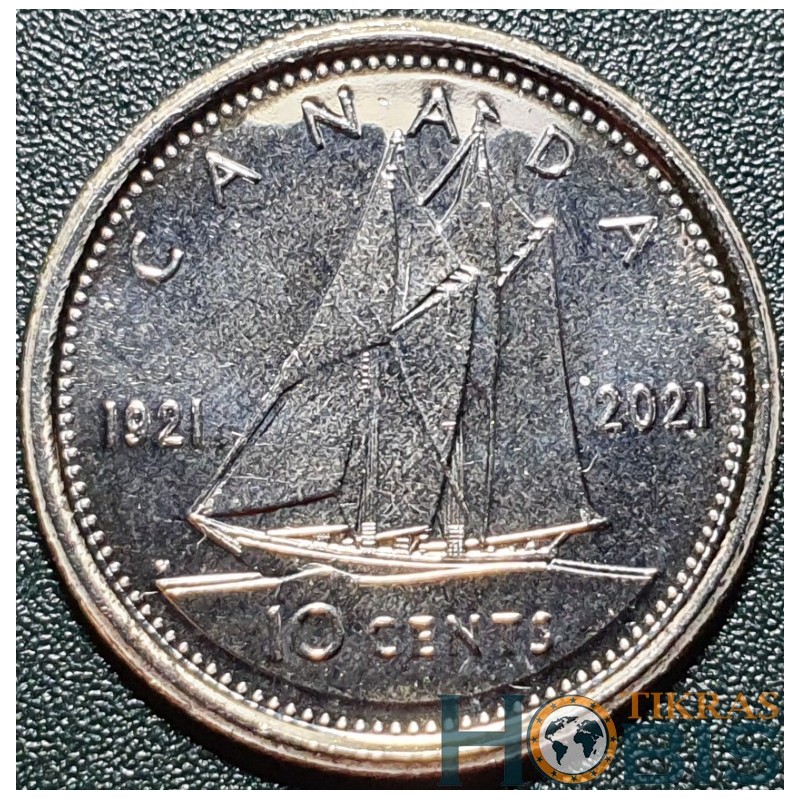 Kanada 10 centų, 2021 Bluenose UC175
