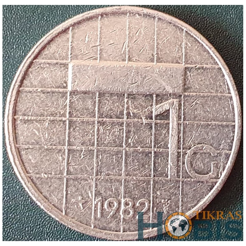 Netherlands 1 gulden, 1982-2000 KM205