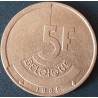 Belgium 5 francs, 1986-1993 'BELGIQUE' KM163
