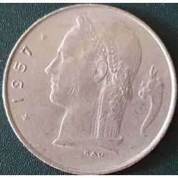 Belgija 1 frankas, 1950-1988 „BELGIE“ KM143