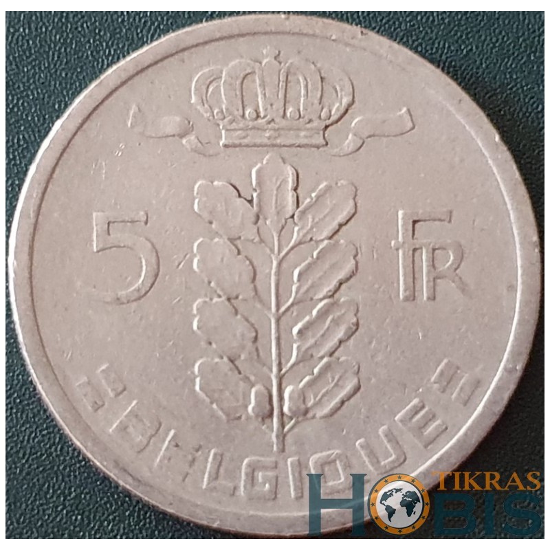Belgium 5 francs, 1948-1981 'BELGIQUE' KM134
