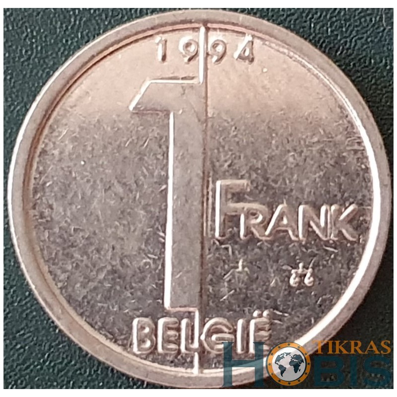 Belgija 1 frankas, 1994-2001 „BELGIE“ KM188