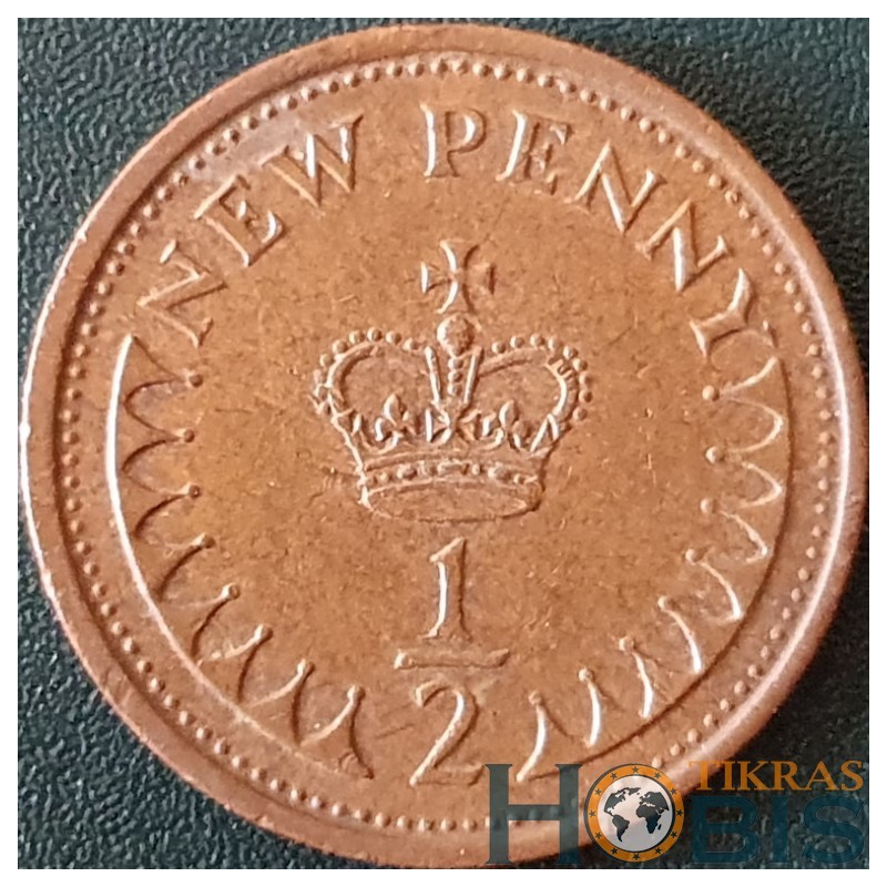 Anglija 1/2 naujojo penso, 1971-1981 KM914