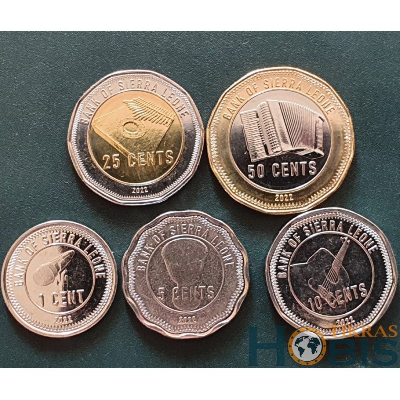 Siera Leone cents 5 pcs. set, 2022