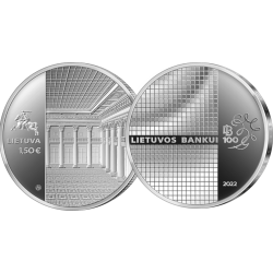 Lietuva 1,50 euro, 2022 Lietuvos Bankui 100 metų