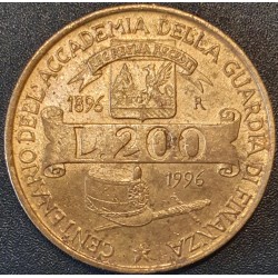 Italy 200 lire, 1996 100th  Customs Service KM184