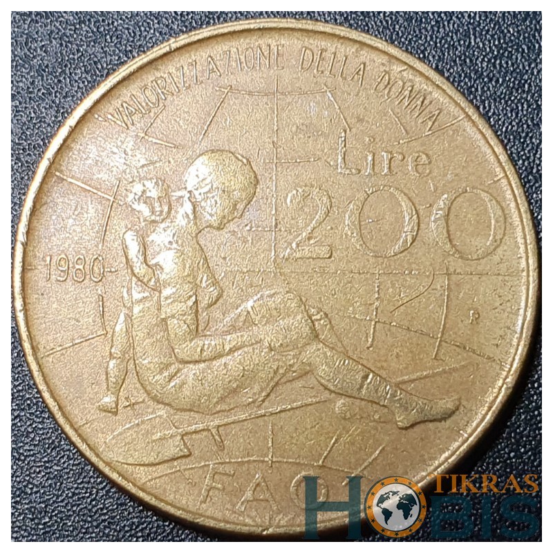 Italija 200 lirų, 1980 FAO -KM107