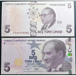 Turkey 5 Lira, 2022 P-222f