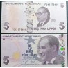 Turkey 5 Lira, 2022 P-222f