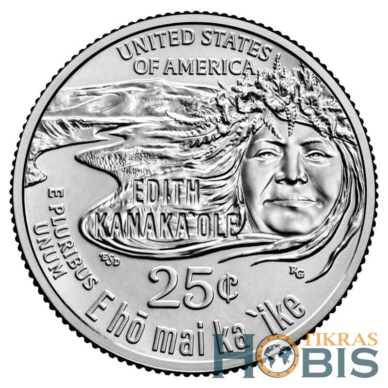 US 25 cents, 2023 Edith Kanakaʻole UC384