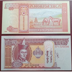 Mongolia 20 Togrog, 2020 P-63k