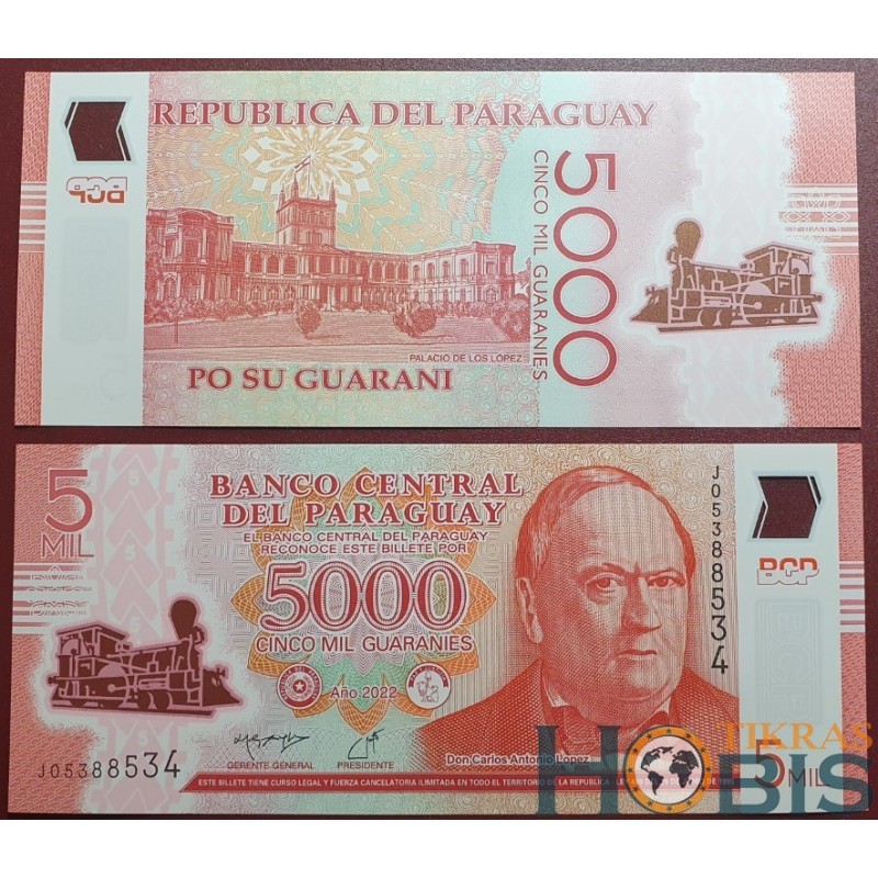 Paraguay 5000 Guaranies, 2022 P-234d