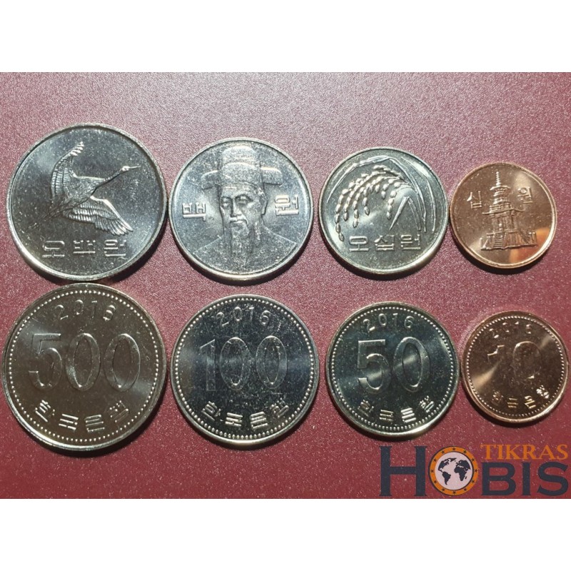 Pietų Korėja 10, 50, 100, 500 vonų, 2016 setas