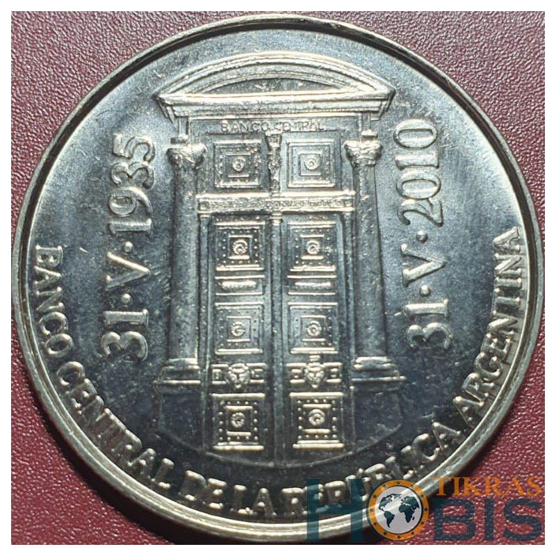 Argentina 2 pesai, 2010 Centrinio banko 75 KM162
