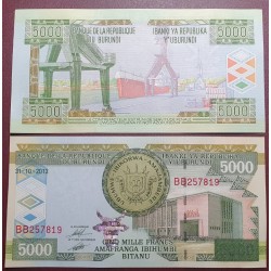 Burundi 5000 francs, 2013...