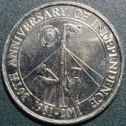 Belize 2 dollars, 2011 30th Independence KM139