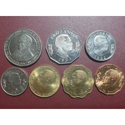 Tanzanija sentų ir šilingo 7 vnt. setas, 1976-1993