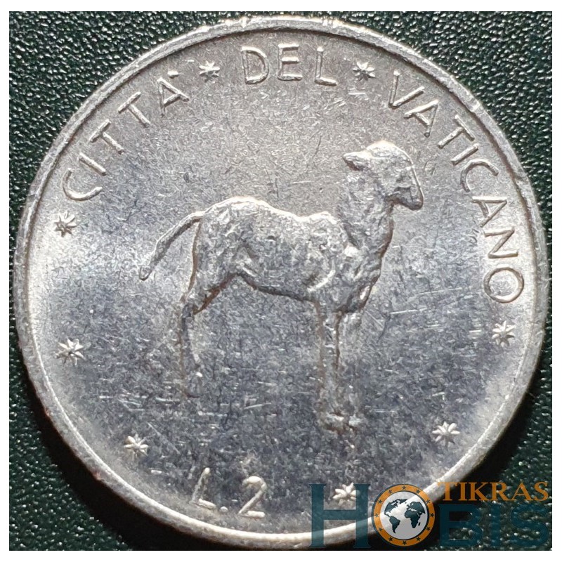 Vatican City 2 lire, 1970-1977 KM117