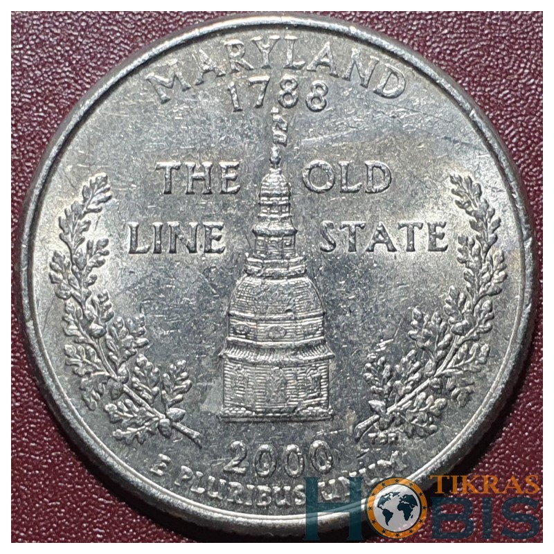 USA 25 cents, 2000 Maryland KM306