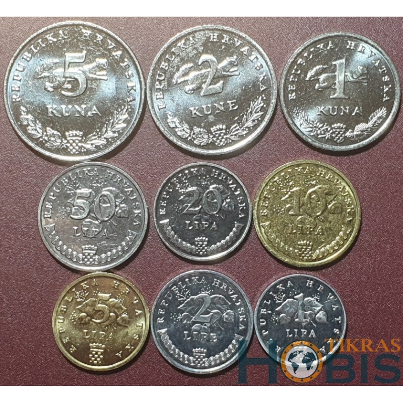 Croatia 2022 lipa and kuna 9 pcs. set