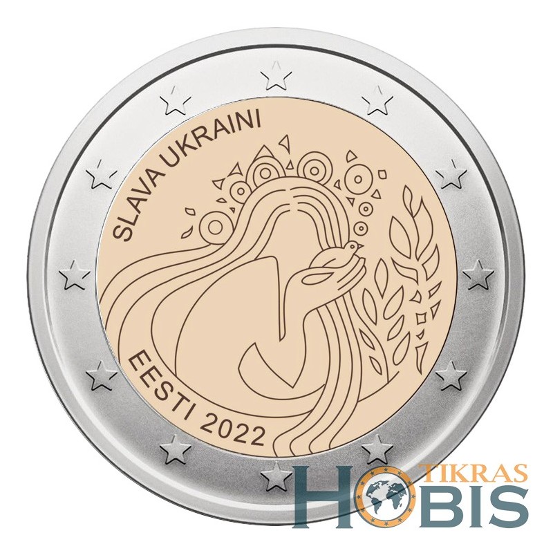 Estija 2 eurai, 2022 Šlovė Ukrainai UC113