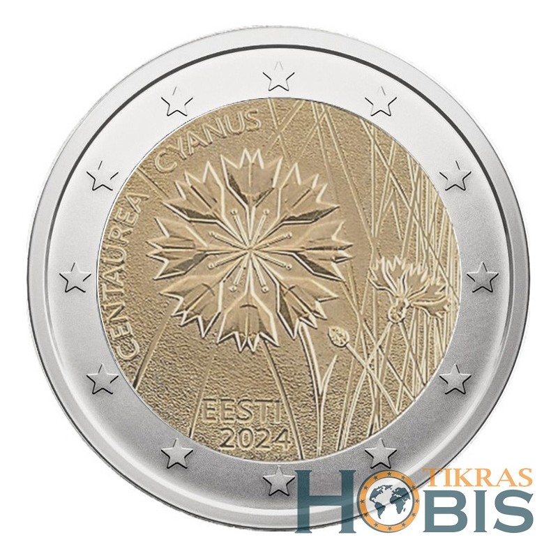 Estonia 2 euro, 2024 The Cornflower - National Flower UC115