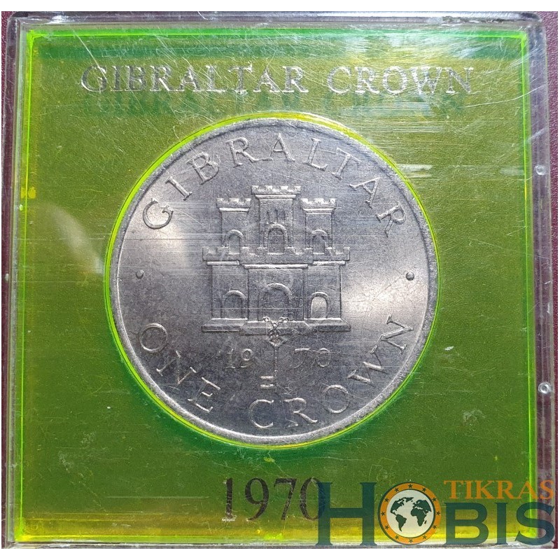 Gibraltar 1 crown, 1967-1970 KM4 Capsule