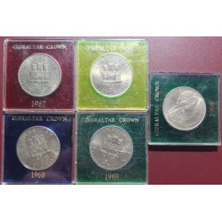 Gibraltar 1 crown, 1967-1970 KM4 Capsule