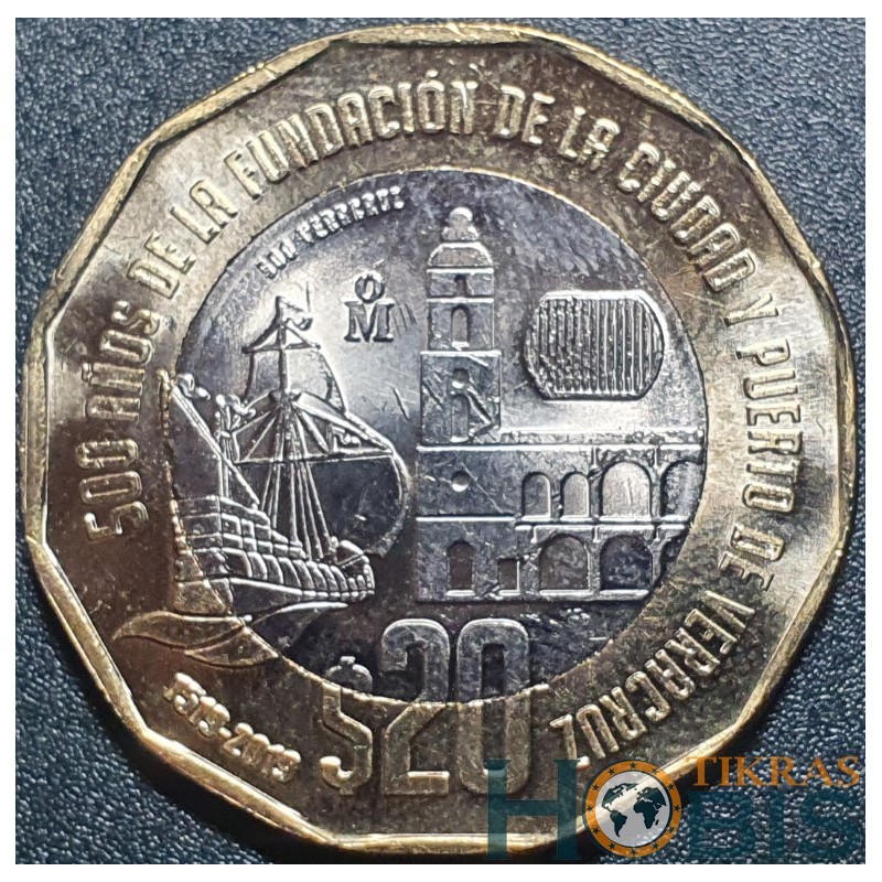 Mexico 20 pesos, 2019 500th Veracruzr UC101