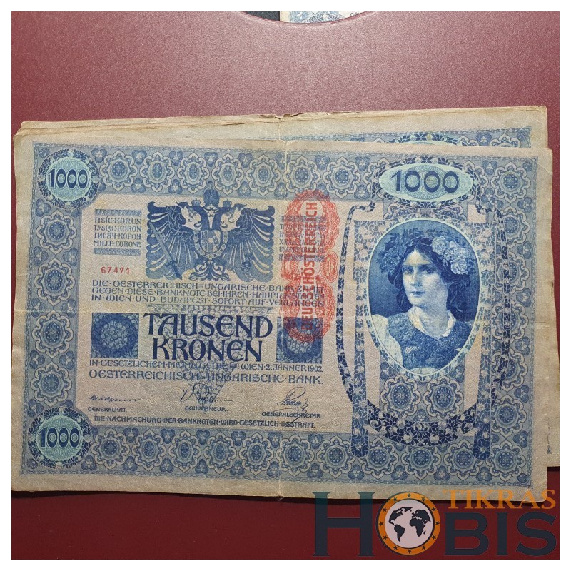 Austria 1000 Kronen, 1919 P-59a.1 DEUTSCHÖSTERREICH