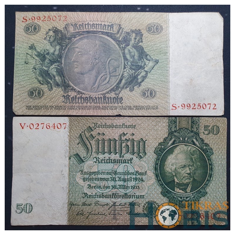 Germany 50 Reichsmark, 1933 P-182a