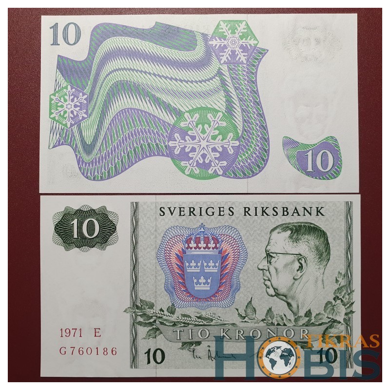 Sweden 10 Kronor, 1971 P-52c.1