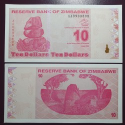 Zimbabwe 10 Dollars, 2009...