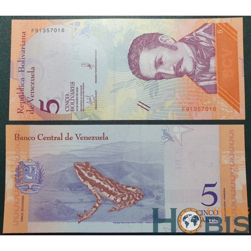 Venezuela 5 bolívars, 2018 P-102a
