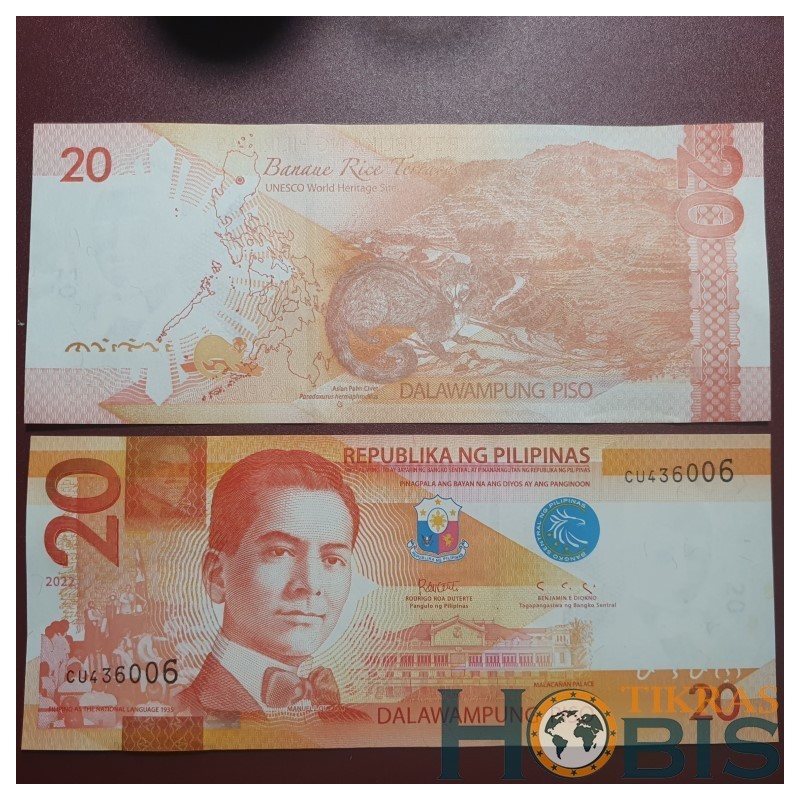 Philippines 20 Piso, 2022 P-206d.6.2
