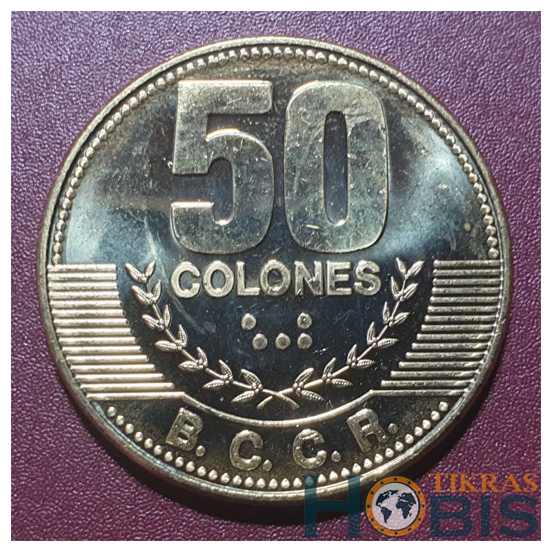 Costa Rica 50 colones, 2017 KM231.1b