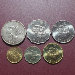 Hong Kong cents and dollars 6 pcs. set, 1997