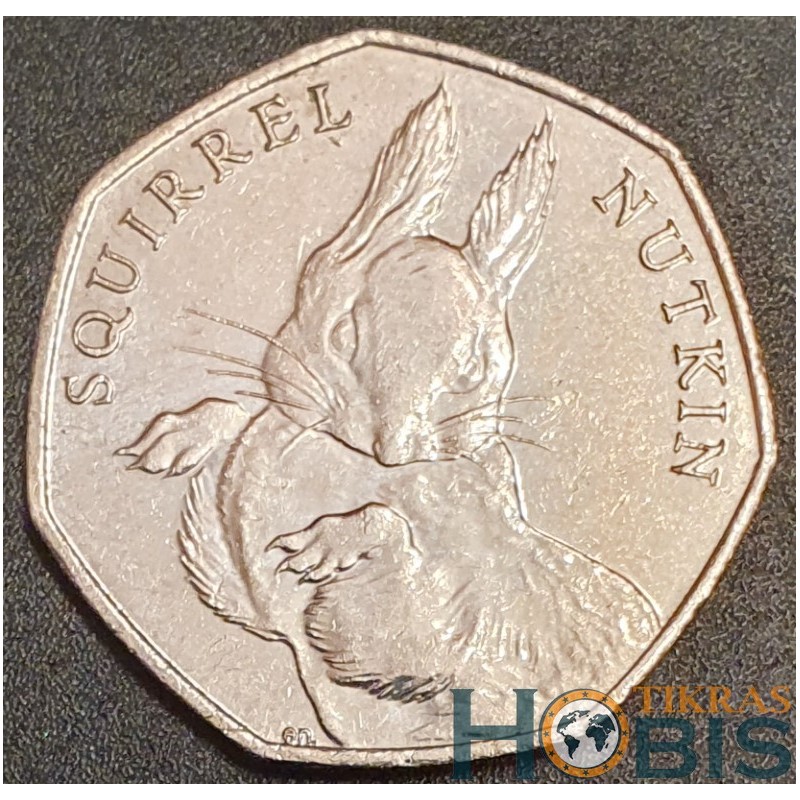 Anglija 50 pensų, 2016 Squirrel Nutkin