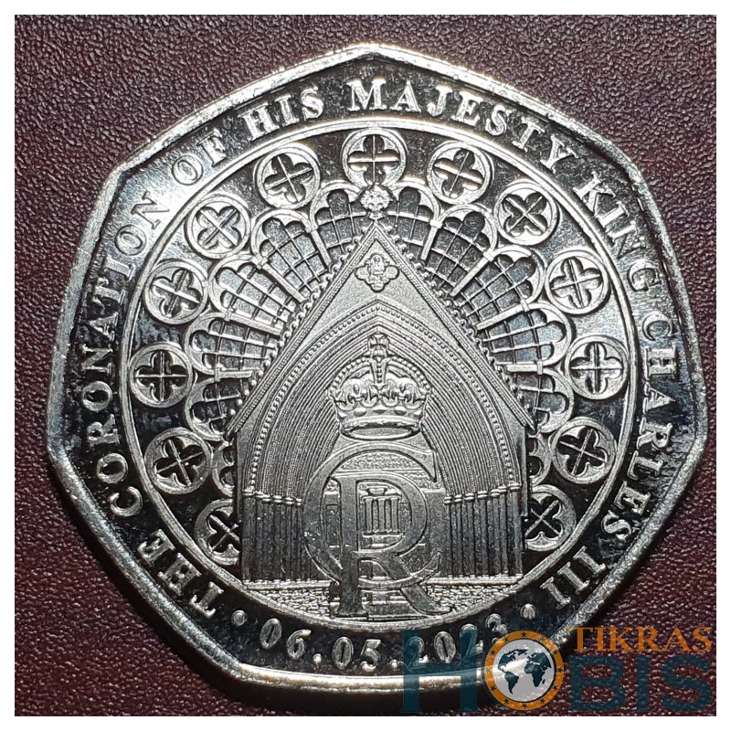 Gibraltar 50 pence, 2023 Accession of King Charles III UC433