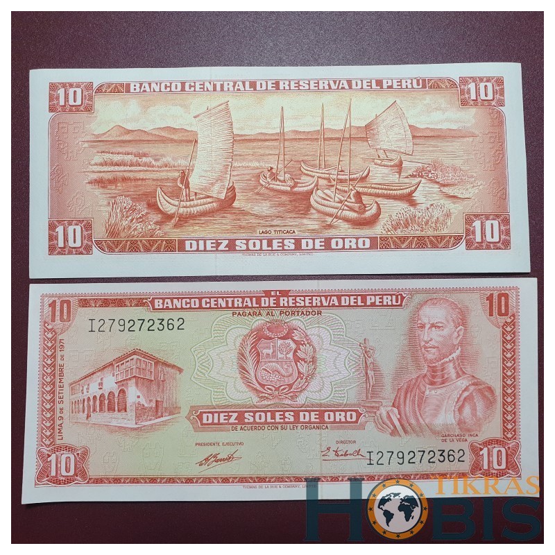 Peru 10 Soles de Oro, 1971 P-100b.2